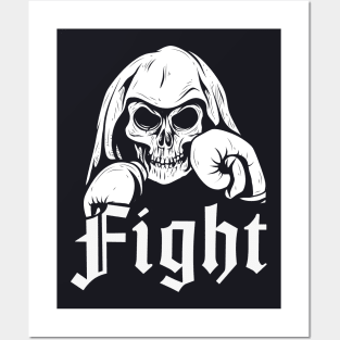 Boxer skull fighter Posters and Art